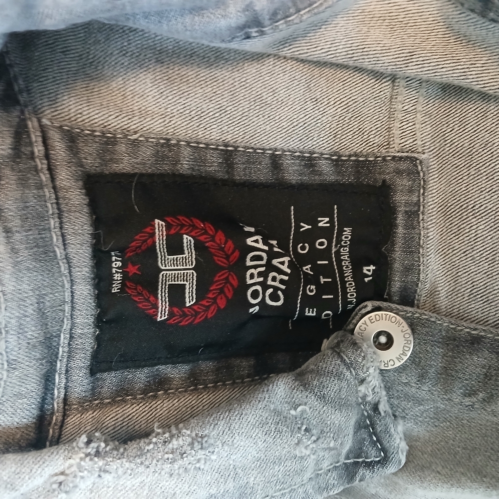 Jordan Craig Denim Boys Jacket Size 14 Grey Jean - Picture 6 of 7